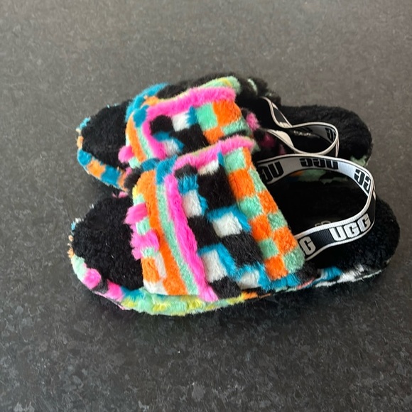 LADIES UGG FAUX FUR SANDALS - Picture 4 of 6